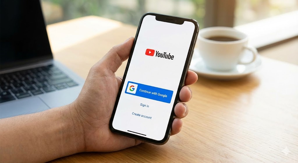 YouTube手机App使用谷歌账号登录确认界面截屏